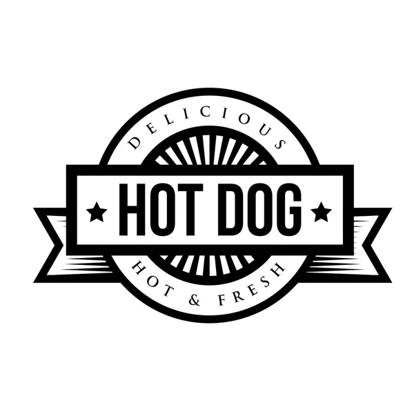 Hot Dog Brotwurst Senf Vintage Stempel — Stockvektor