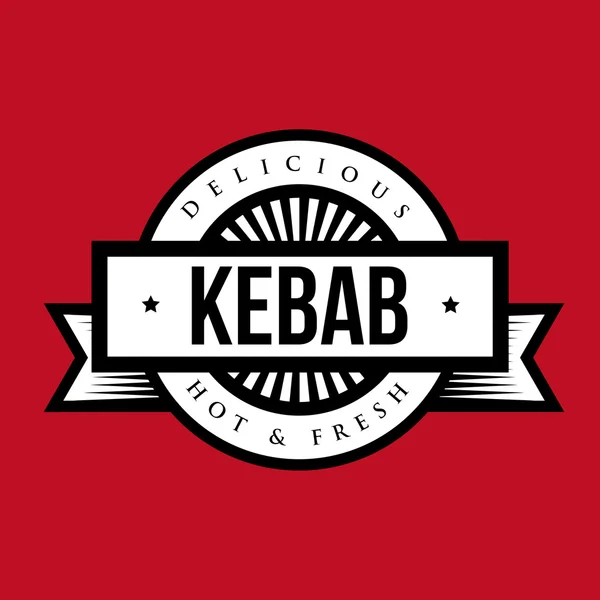 Kebab stamp vintage style vector — Stock Vector