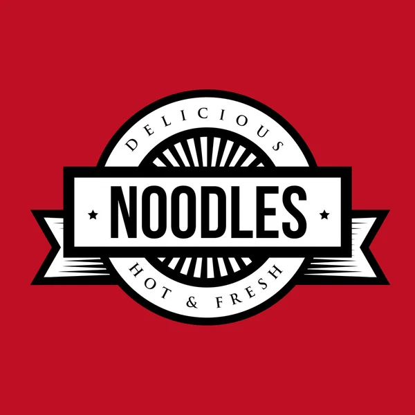 Läckra Noodle stämpel vintage stil logotyp — Stock vektor