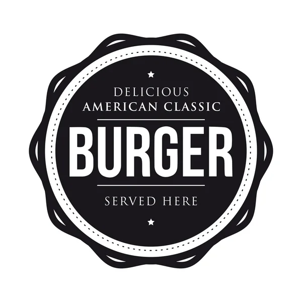 Burger Vintage Stempel Logo — Stockvektor