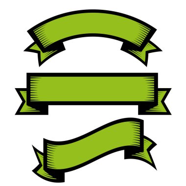 Retro vintage tarzı şerit vektör set oyma