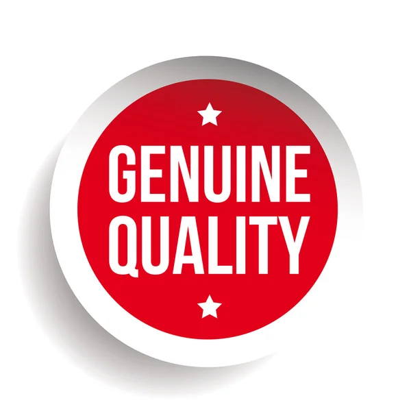 Genuine Quality vector sticker red — Stock Vector