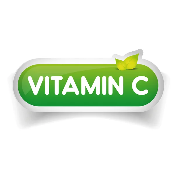 Vitamina C etiqueta vector — Vector de stock