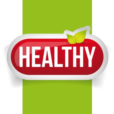 İle sağlıklı düğmesini vektör yaprak