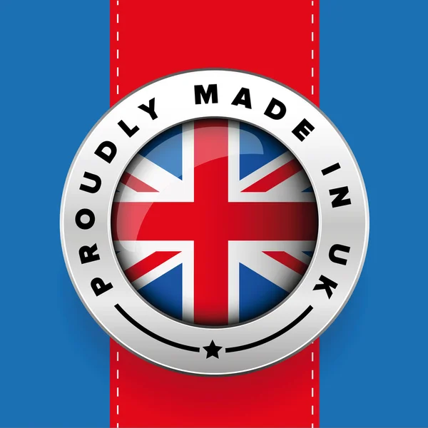 Hrdě Made in The Uk stříbrný odznak — Stockový vektor