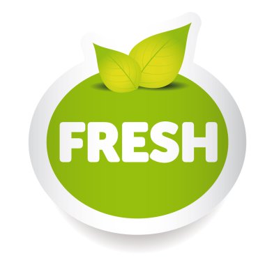 Taze yiyecek etiketi vektörü