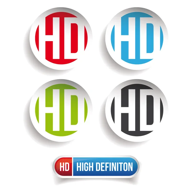 Knop van de HD - High Definition vector set — Stockvector