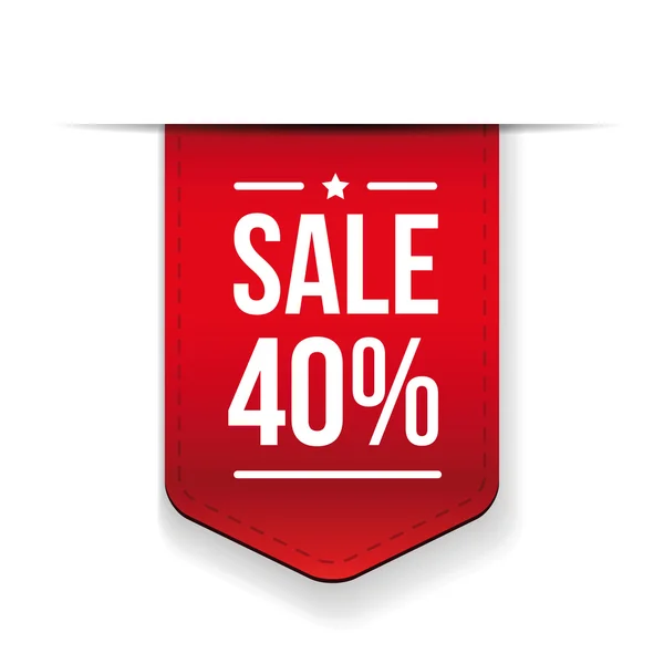 Продаж 40% від банерної червоної стрічки — стоковий вектор