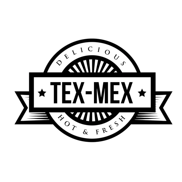 Mexikanska köket vintage logga - Tex-Mex — Stock vektor