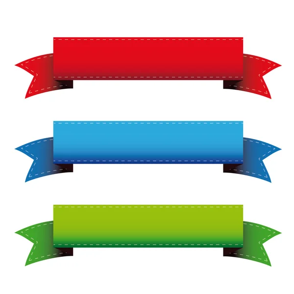 Bannières de ruban de couleur — Image vectorielle