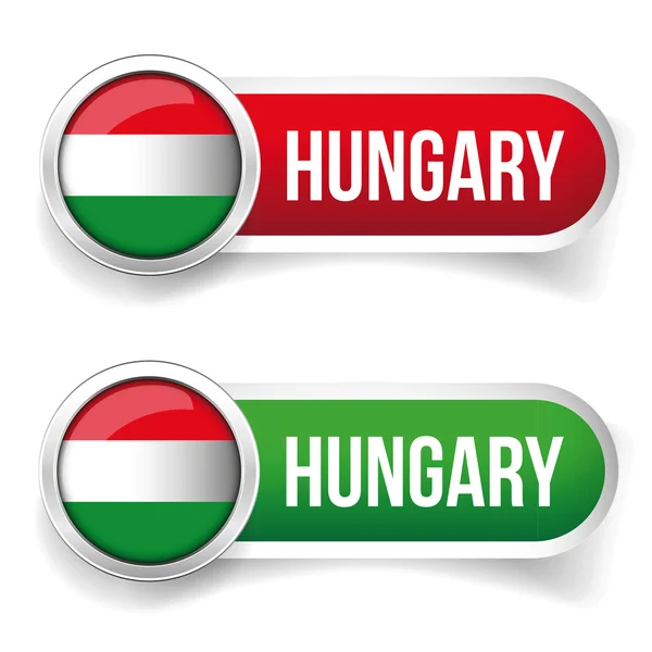 Hungria conjunto de botões vetor — Vetor de Stock
