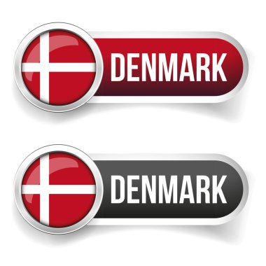 Danimarka bayrağı düğmesini vektör