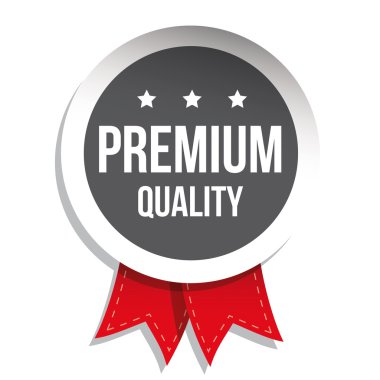 Premium Kalite etiketi vektör gri