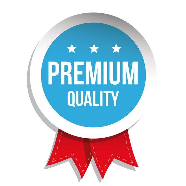 Calidad Premium etiqueta vector azul — Vector de stock