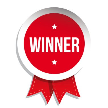 Kazanan etiket veya rozet vektör