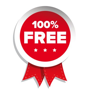 kırmızı kurdele ile yüzde 100 ücretsiz rozet