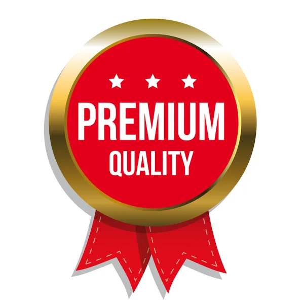 Emblema de ouro de qualidade premium com fita — Vetor de Stock