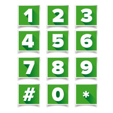 Sayı Icon set kare yeşil