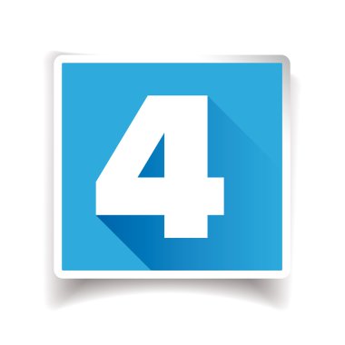 Dört numaralı etiket veya sayı simgesi