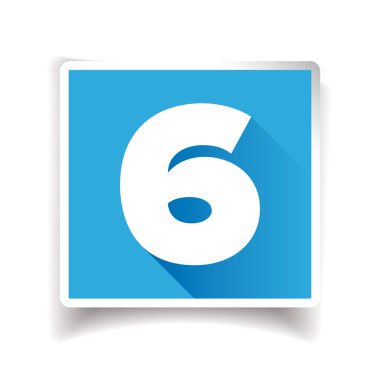 Altı numaralı etiket veya sayı simgesi