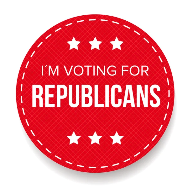 Eu estou votando nos republicanos - crachá eleitoral — Vetor de Stock