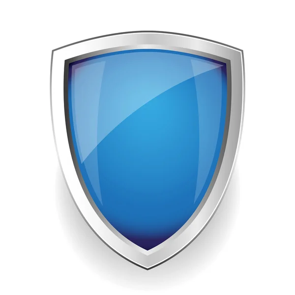 Blue empty vector shield — Stock Vector