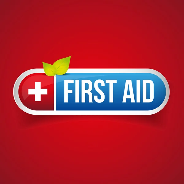 First Aid icon button vector — Stock Vector