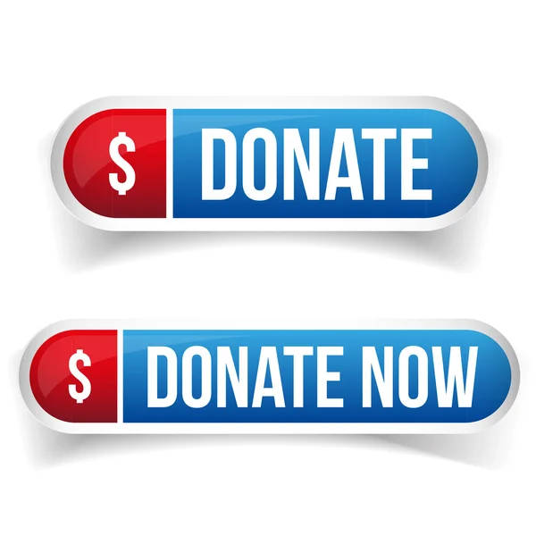 Donate and Donate now button — Stock Vector