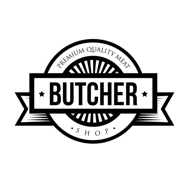 Butcher shop logo vintage vector — Stock Vector