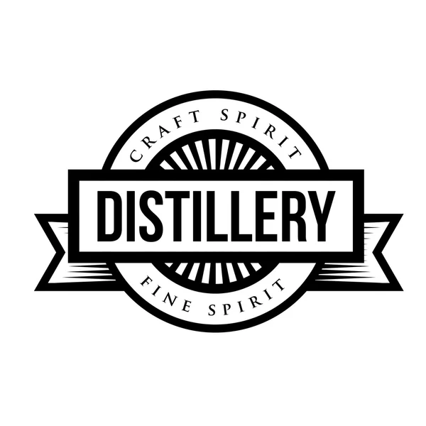 Destilaria vetor logotipo do vintage — Vetor de Stock