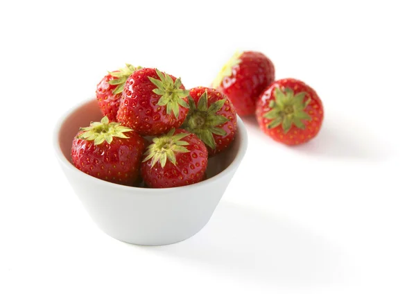 Strawberry in bowl isolated — Stock Photo, Image