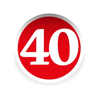 Sayı kırk kırmızı etiket vektör