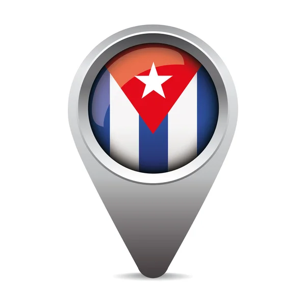 Cuba bandera puntero vector — Vector de stock