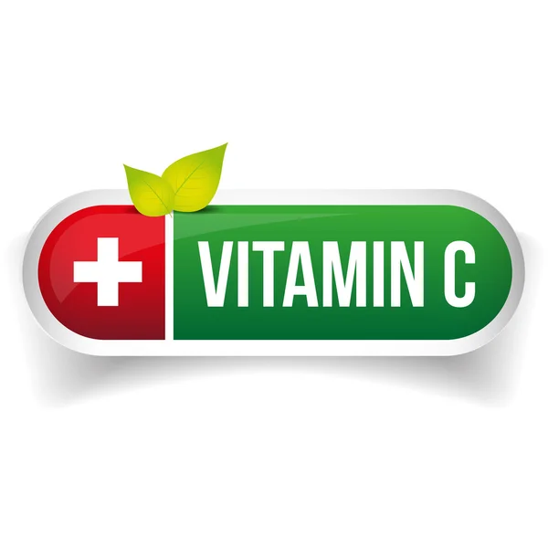 Vitamina C píldora botón vector — Archivo Imágenes Vectoriales