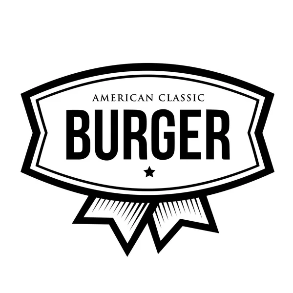 Burger - American Classic. Logotipo Vintage — Vector de stock