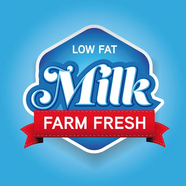 Milk Sign Label Blue Vector — Stock Vector