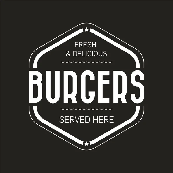 Burgers Vintage Razítko Černý Znak Vektor — Stockový vektor