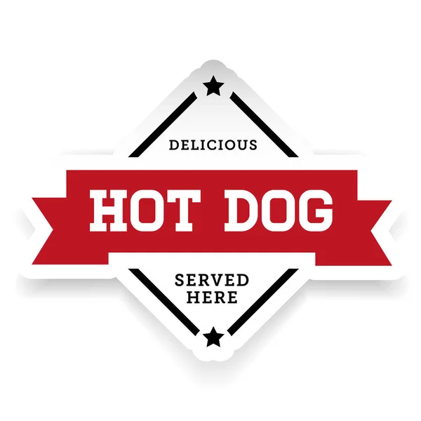 Hot Dog Vintage Stamp Sticker Vector — Stock Vector