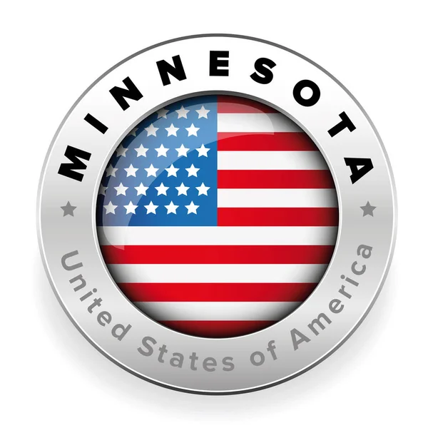 Minnesota Usa Flagge Abzeichen Taste Vektor — Stockvektor