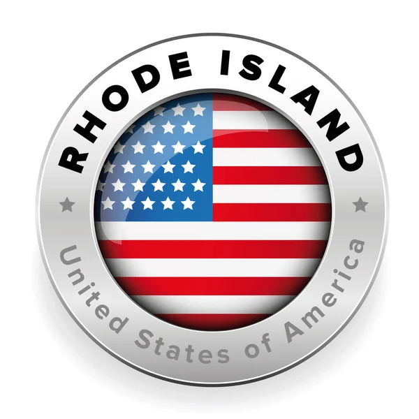 ロードアイランド アメリカの旗のバッジベクトル — ストックベクタ