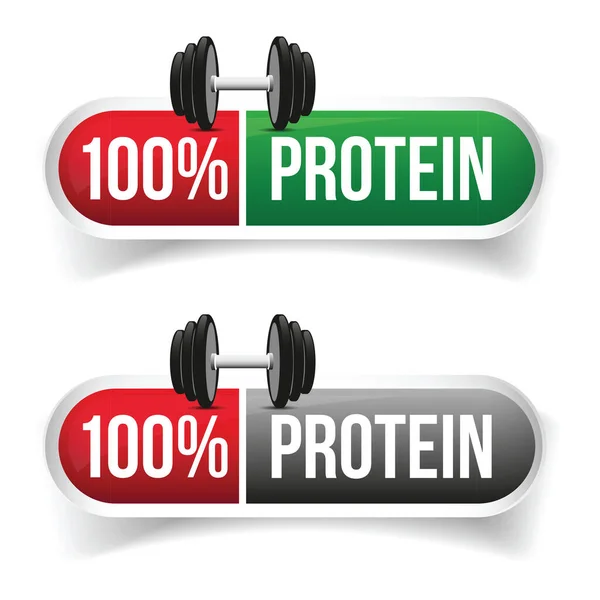 Whey Protein Zeichen Roter Etikettenvektor — Stockvektor