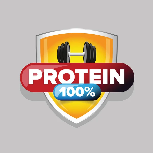 Whey Protein Sign Shield Vector — Stock Vector