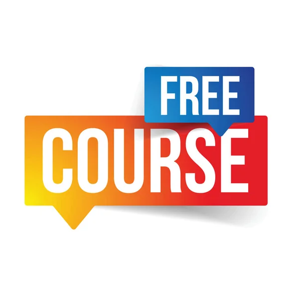 Free Course sign speech bubble — Stockový vektor