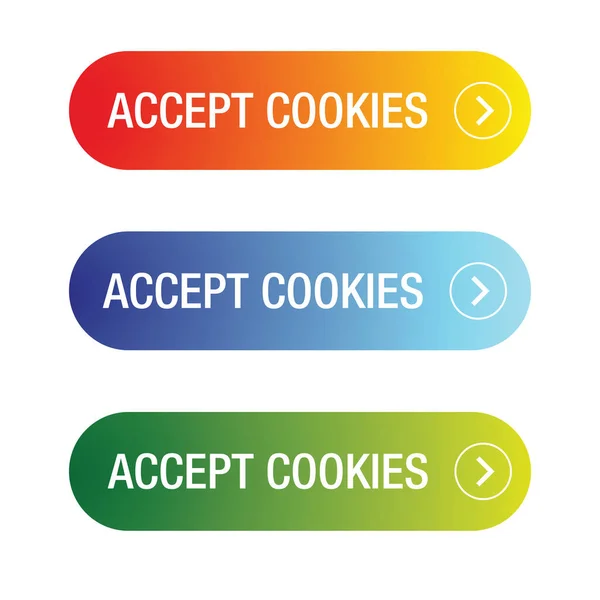 Akzeptieren Cookies Klicken Sie auf Schaltfläche gesetzt — Stockvektor