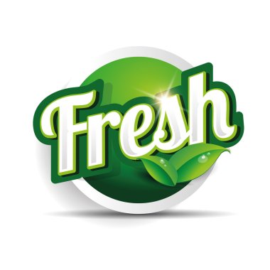 fresh food label, badge or seal clipart