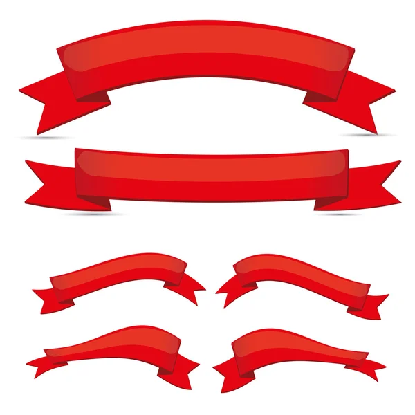 Ensemble ruban rouge — Image vectorielle