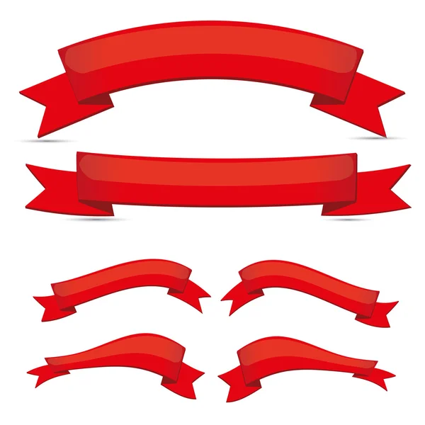 Set nastro rosso — Vettoriale Stock