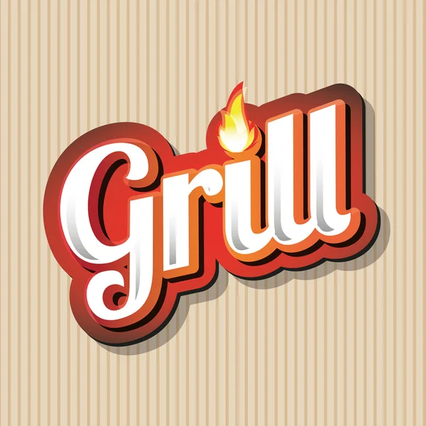 Grill Menu Cartão Design modelo etiqueta — Vetor de Stock