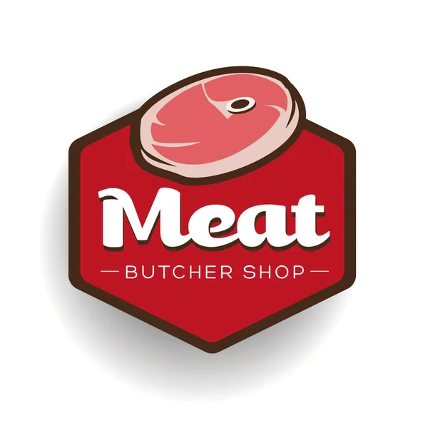 Meat - butcher store label or badge vector — Stock Vector