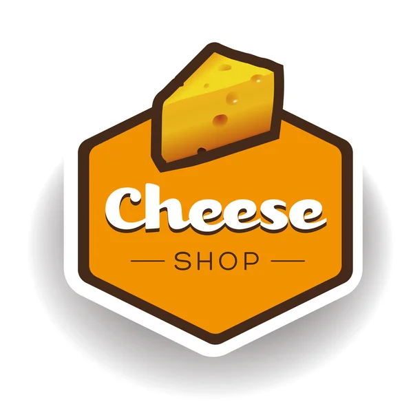 Sýr shop štítku nebo odznak vektor — Stockový vektor